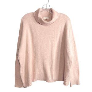 Treasure & Bond Soft Wool Blend Oversized Turtleneck Sweater Pale Pink Large